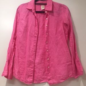J Crew Linen Perfect Shirt - Pink